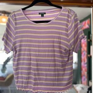 Wild Fable Retro Lettuce Hem Baby Tee Crop